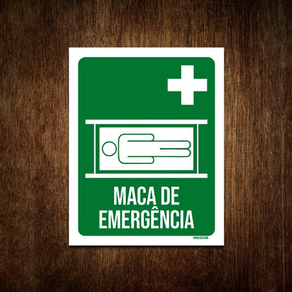 Placa De Sinalização - Maca De Emergência 18x23 0 Placa De Sinalização - Maca De Emergência 18x23 0