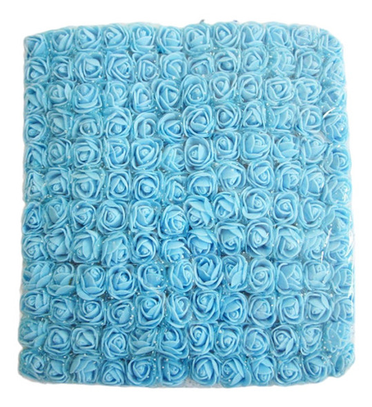 Mini Cabezas De Flores De Rosas Falsas 144 Pcs. Color Azul 0