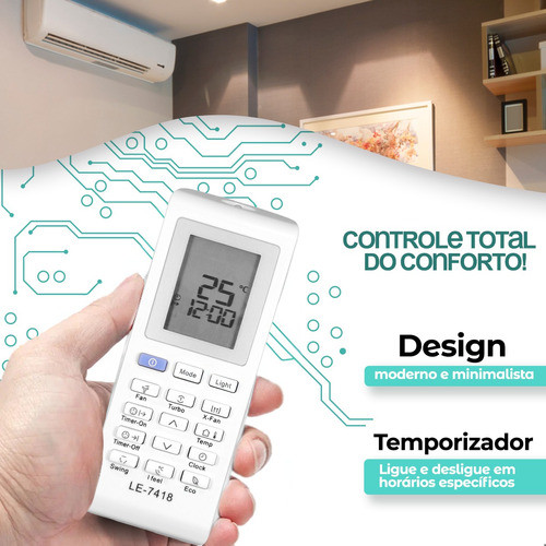 Controle Ar Condicionado Compatível Com Electrolux Eco Be18f 1