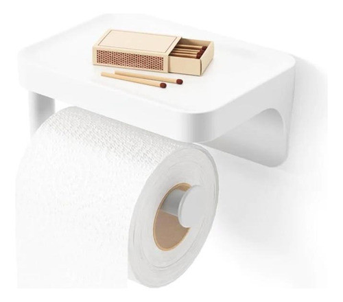Soporte Papel Higiénico Adhesivo Blanco Flex 0