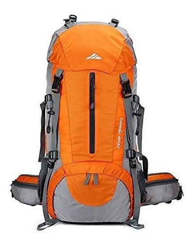 Mochila Para Senderismo, Cubierta De Lluvia - 50 L Naranja. 1