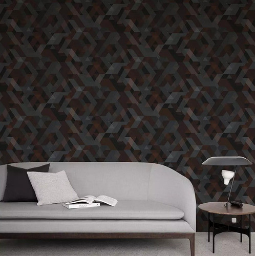 Empapelado Vinilizado 5684 Viva La Casa Geometrico Negro 1