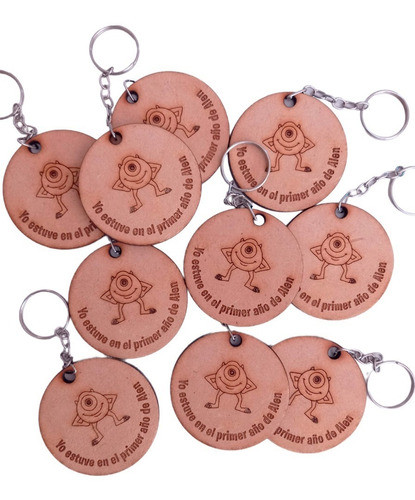25 Llaveros Mike 5cm  Fibrofacil Personalizado Mdf 1