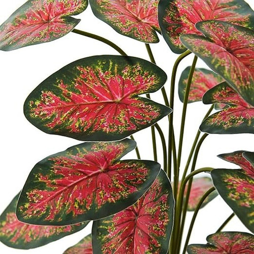Planta Artificial Interior Decoracion 50 Cm Caladium Maceta 1