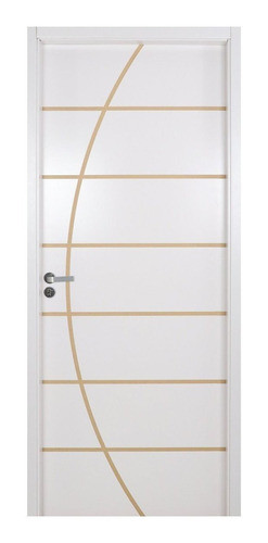 Kit Porta De Madeira Decorada 215x74cm Com Batente De Mdf 0