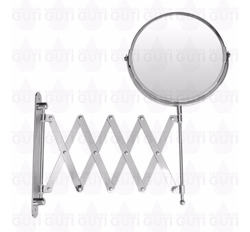 Espejo Extensible Bifaz Aumento 2x Baño Cromado Ø17cm 0