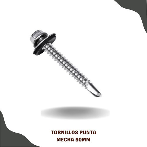 Tornillos Chapa Punta Mecha Hexagonal 4.8x50mm 100 Unidad 1