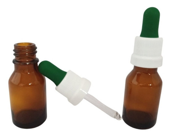 Frasco De Vidrio Ámbar De 15ml Con Cuenta Gotas (10 Unid) 0