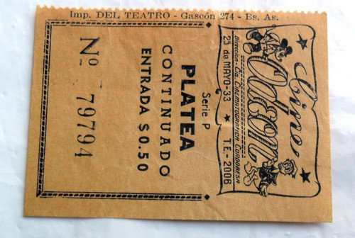 Cine Odeón ( Ciud. De Cordoba , 25 De Mayo ) Antigua Entrada 1