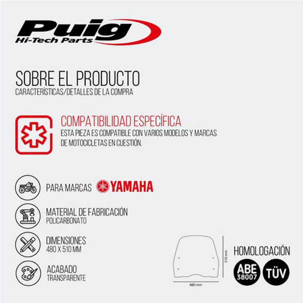 Parabrisas Moto Puig T.s. Transparente Universal 1 Parabrisas Moto Puig T.s. Transparente Universal 1