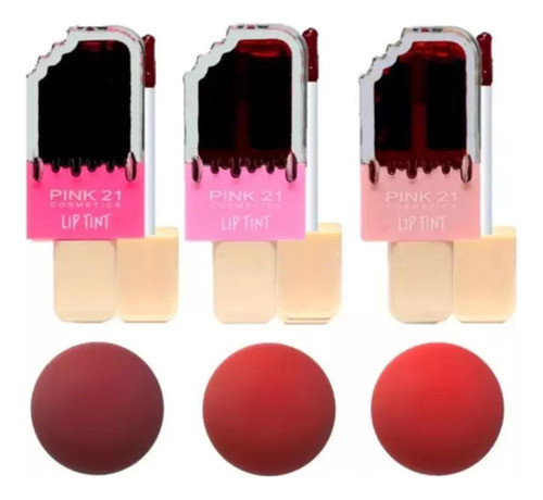 3 Lip Gloss Lip Tint Batom Fórmula Leve Hidratante Suave 1