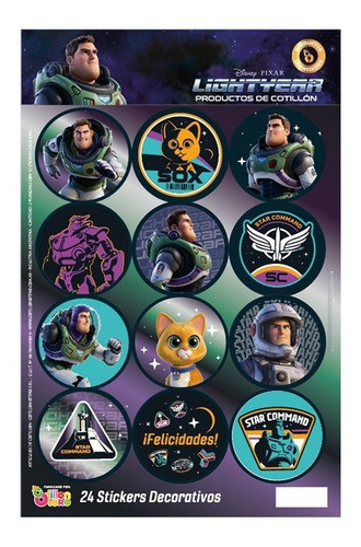 Cotillón Adhesivos X 24 Buzz Lightyear Oficial 0