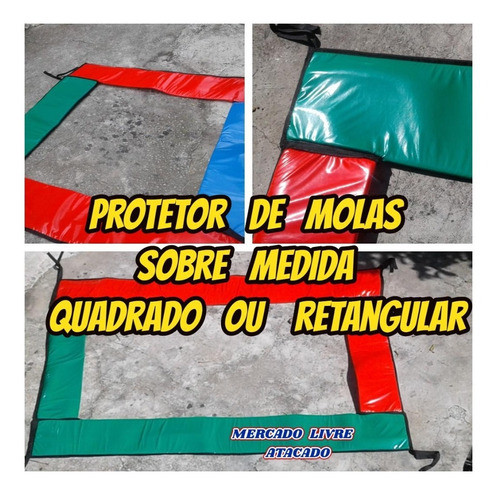 Protetor De Molas Quadrado Cama Elastica Reforçado 3x2 X0.34 1