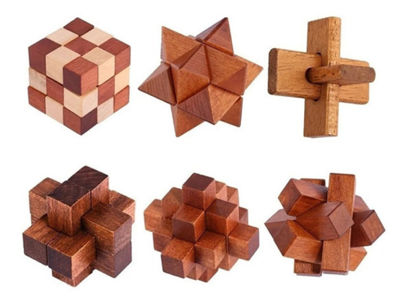Juego De Ingenio 6 Unidades Madera Ideal Souvenir Eventos 0