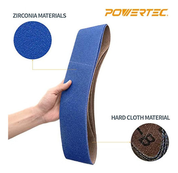 Powertec 443606z-3 4? X 36? Cintas De Lijar, Papel De Lija P 1 Powertec 443606z-3 4? X 36? Cintas De Lijar, Papel De Lija P 1