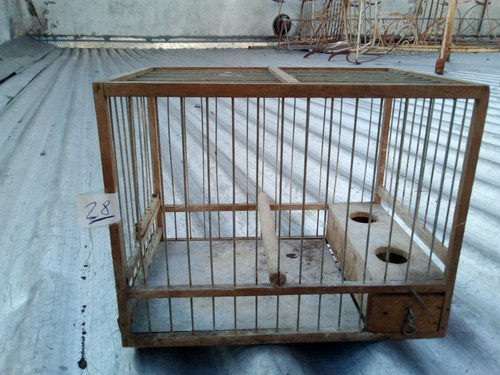 N.28- Jaula Para Pajaro En Madera 13,8 X 20,3 X 16 Alto 0