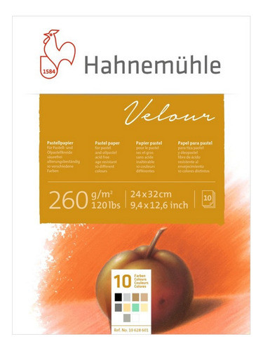 Bloco Hahnemuhle Velour 260g/m2 24x32 10 Cores 10 Folhas 0