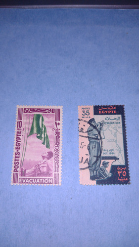 Egipto Estampillas 1947 Evacuación Tropa Británica Del Cairo 0