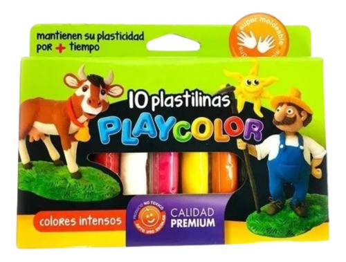 Plastilinas Playcolor Caja X 10 Colores Surtidos No Toxicas 0