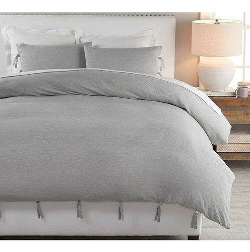 Funda De Acolchado Edredon Tusor Queen 220x240 Gris 0