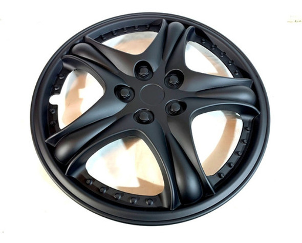 Tazas P/ Llantas 15x4 Deportivas Negro Mate Calidad  T912 1