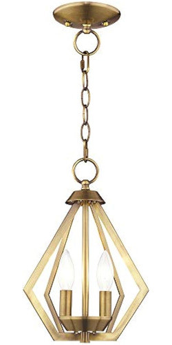 Livex Lighting 40922-01 Prism 2 Light Ab Mini Chandelier/tec 1