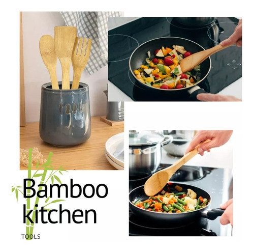 Utensillo De Madera Bambu Set 3 Unidades 1