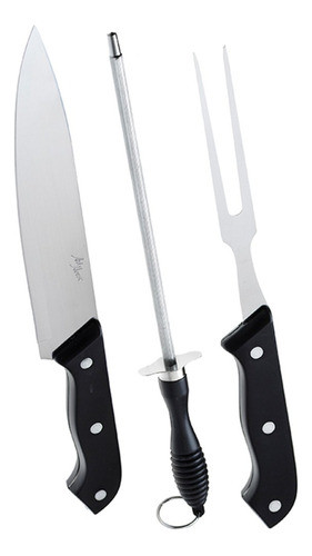 Jogo De Facas Kit Churrasco Cozinha Faqueiro Conjunto 3 Pçs 1