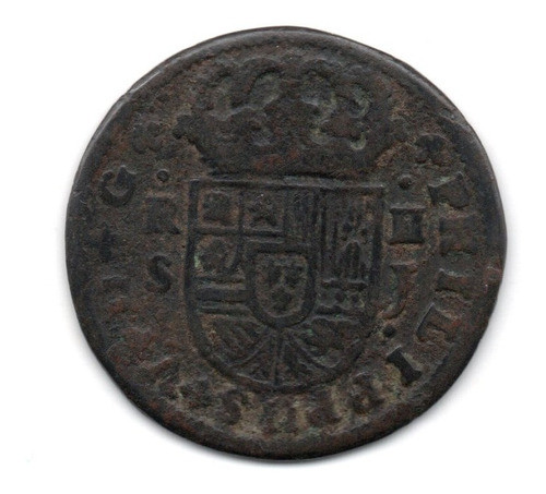 España Moneda 2 Reales Año 1722 Felipe V Falsa De Epoca 0