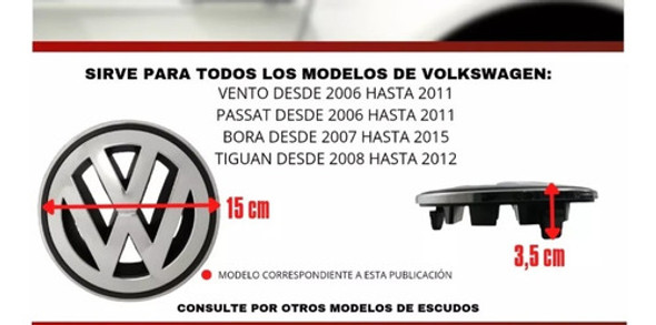 Escudo Insignia Logo Vw Vento Bora Passat Tiguan Parrilla 1