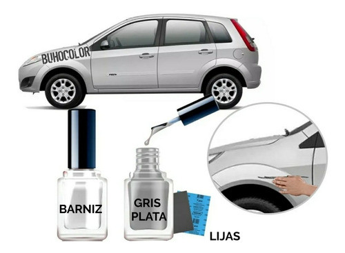 Retoque Rayones Ford Fiesta Gris Plata + Barniz Universal 0
