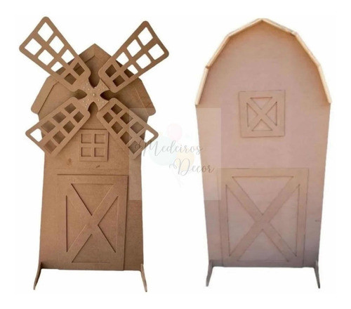 Kit Fazendinha Painel Celeiro + Painel Moinho Mdf (cru) 0