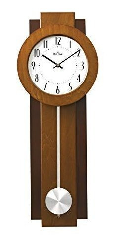 Bulova Avent Pendulo Deco Reloj De Pared 18 Blanco 0