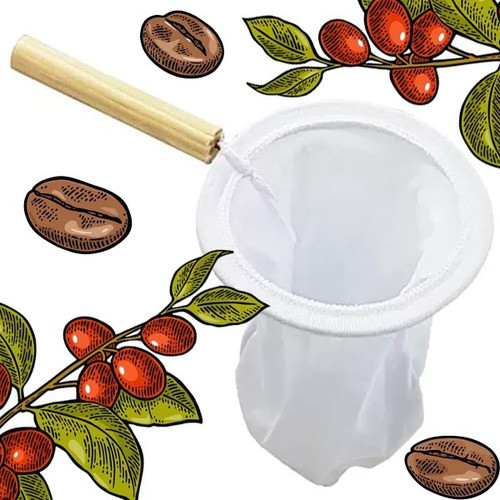 Kit 12 Coadores De Café Cabo Madeira Tamanho P Reutilizável 1