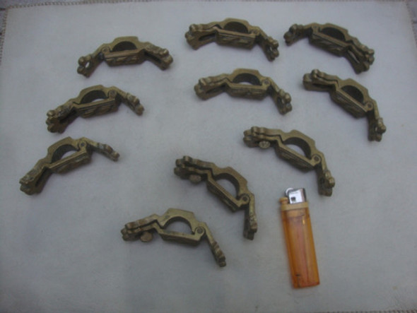 10 Antiguos Soportes De Bronce P/ Alfombra De Escalera 9,1cm 0