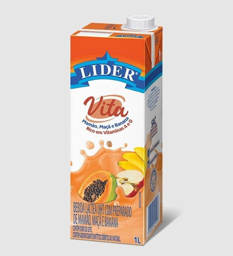 Bebida Lactea Vitamina Lider 1 Litro - Kit Com 3 0