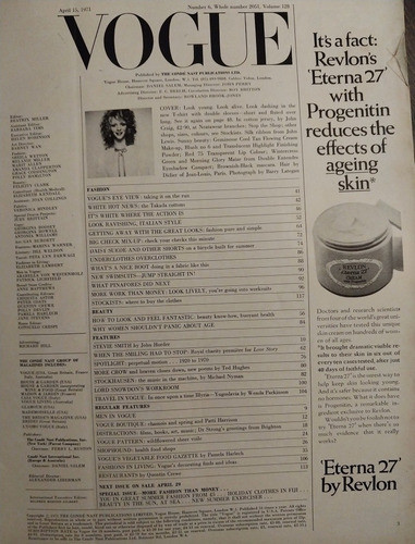 Revista Vogue Britanico De  Abril 15 De 1971 1