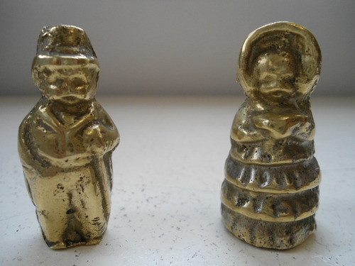 Figuras Antiguas En Bronce Macizo (hombre Y Mujer) 0
