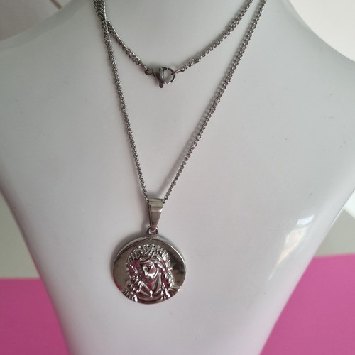 Conjunto De Acero Medalla De Cristo Con Relieve 1