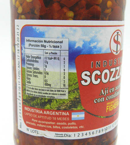 Ají En Aceite Salpicon Re Picante Scozzatti X300 Gr. 1