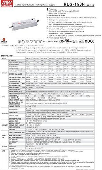 Mw Mean Well Hlg150h12b 12 V 10 A Led De Conmutacion De Sali 1