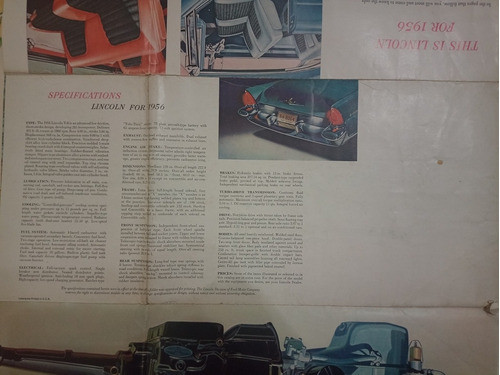 Antiguo Catálogo Lincoln For 1956 1