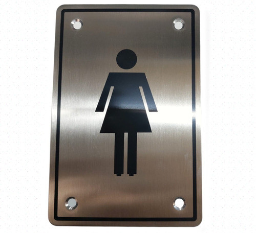 Señal Mujer 100x150mm Baño Cartel Placa Acero Inoxidable * 0