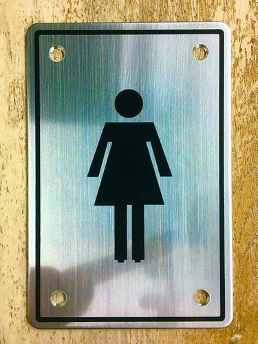 Señal Mujer 100x150mm Baño Cartel Placa Acero Inoxidable * 1