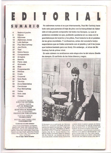 Revista El Musiquero N° 89 Mc Cartney Joe Diorio Salinas B5 1