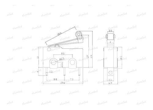 2 Interruptor Final De Carrera Spdt 5a Con Rueda Kw4-3z-3 1