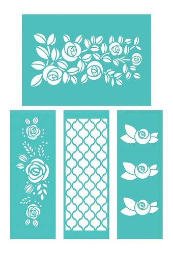 Stenciles Laura Craft Set Rosas Shabby Chic 0