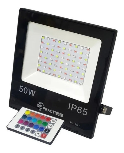 Reflector Led Rgb 50w  16 Colores Ip65 Exterior Practiled 0