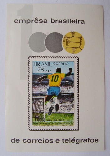 Bloco Selo Novo 1970 Rhm B-28 Gol 1000 Pelé Ótimo Estado 0