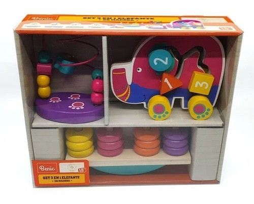 Benic Set Elefante Didáctico De Madera 3 En 1 Be16 Shine 1